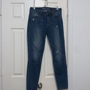 navy ripped womens jeans